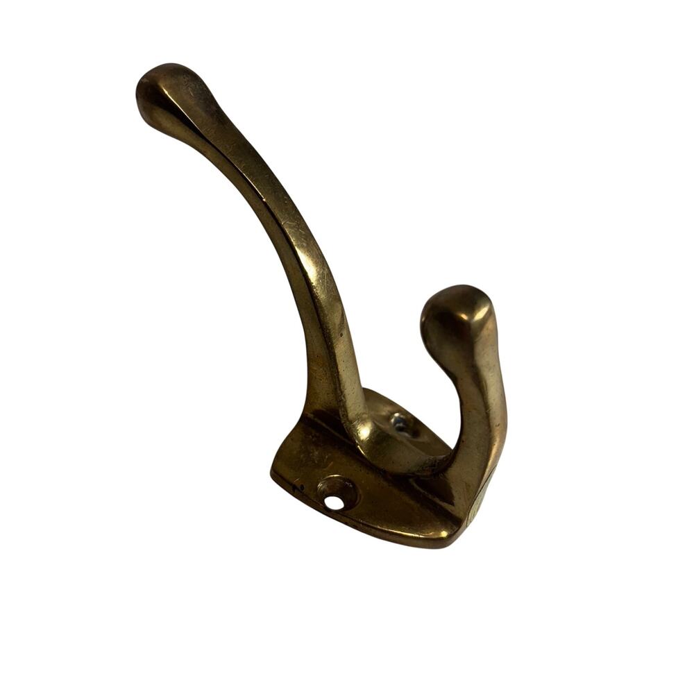 Vintage Hat or Coat Hook Bathroom Cast Brass Hook Hardware Wall Mount 4 Inch